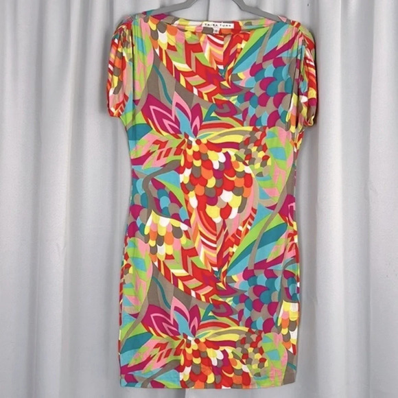 Trina Turk Arena Jersey Dress Neon Colors Size Small - Picture 2 of 7